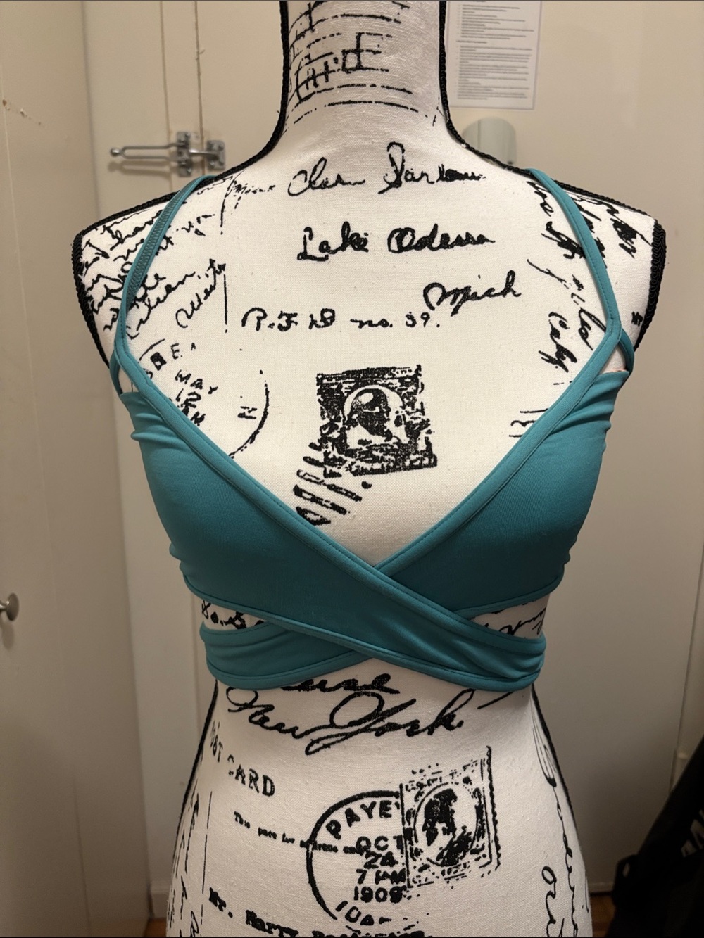 Maaji Teal Strappy Back Bikini top